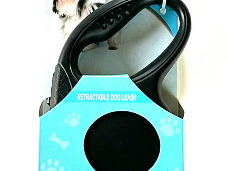 Retractable Dog Pet Leash 11.5ft (3m) Maximum Tension 25 Lbs Black Color Online Sale