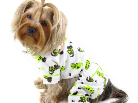 Playful Dinosaur Flannel Pajamas Fashion