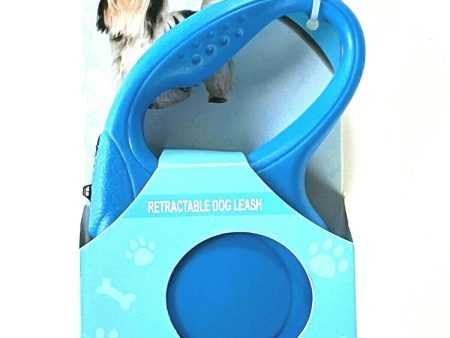 Retractable Dog Pet Leash 11.5ft (3m) Maximum Tension 25 Lbs Blue Color Hot on Sale