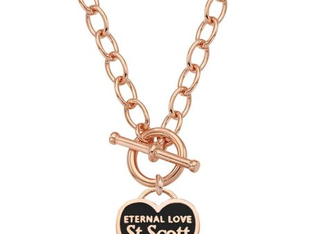 Saint Scott Women s Vintage Toggle Bar Heart Necklace STJ-NB1331RG Sale