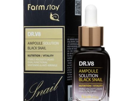 FARMSTAY DR-V8 AMPOULE SOLUTION BLACK SNAIL 30ml For Sale