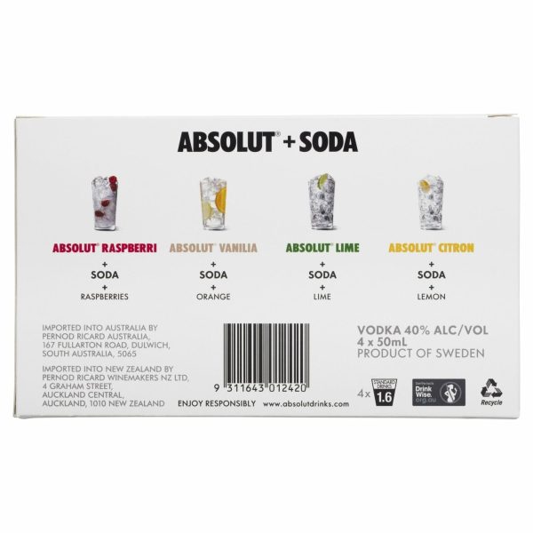 Absolut Vodka Flavours Miniatures Gift Pack (4 x 50ml) Online Hot Sale