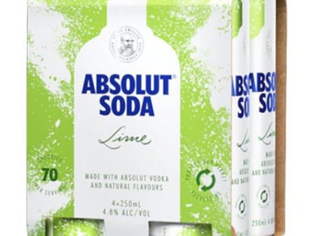 Absolut Vodka Soda & Lime (case of 24) 250mL Fashion