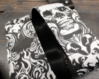 Guitar Strap With Skull And Flames Made On Custom Printed Fabric and Seat belt Material Online now