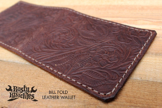 Men s Embossed Brown Leather Wallet Cheap