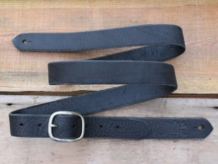 Skinny Black Leather Guitar Strap Discount