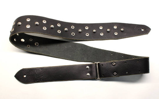 Leather Guitar Strap with Eyelets and Studs Online now