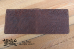 Men s Embossed Brown Leather Wallet Cheap