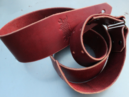 Ox Blood Red Leather Guitar Strap For Sale