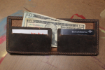 Men s Embossed Brown Leather Wallet Cheap