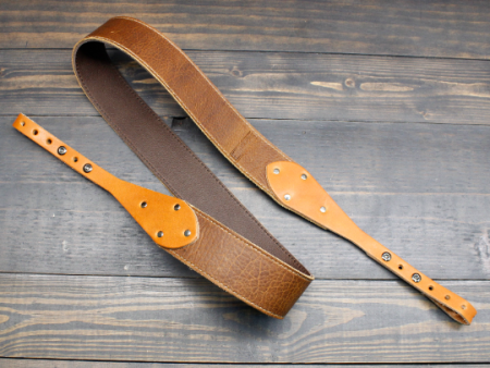 Two Tone Brown Leather Banjo Strap Online Sale