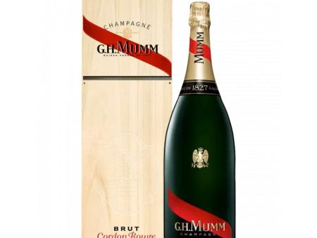 G.H. Mumm Cordon Rouge NV Champagne Wooden Box Jeroboam (3000mL) Online Hot Sale